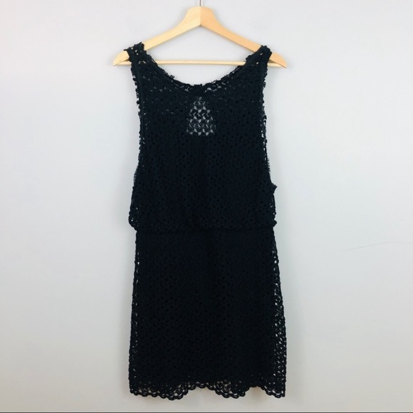 Free People | Crochet Black Knit Dress Size Large - Picture 2 of 2